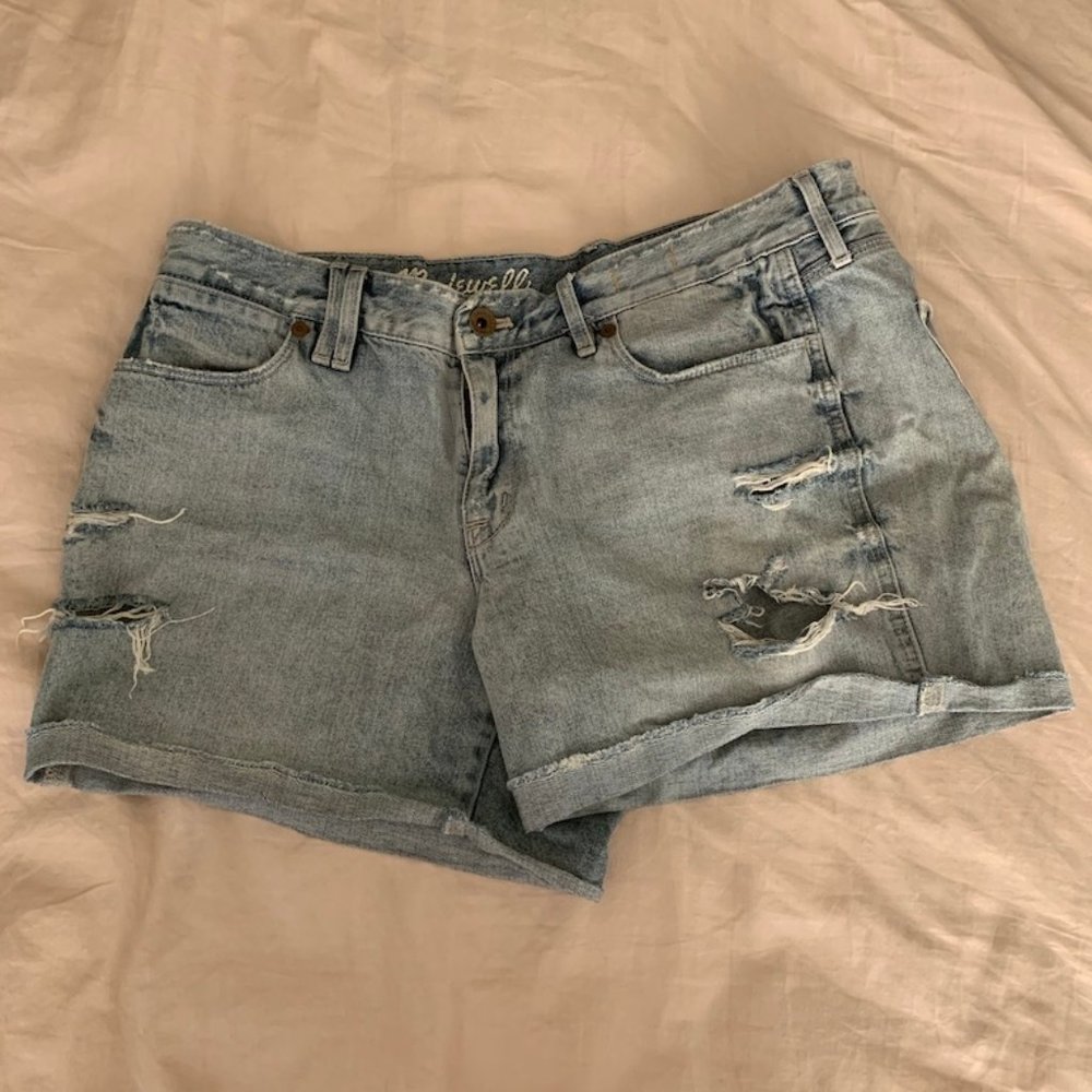 Madewell Distressed Light Denim Cutoff Shorts